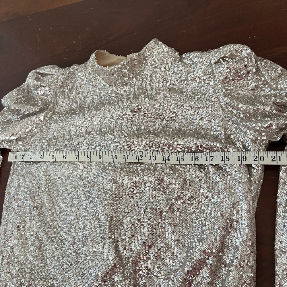 Rachel Zoe Champagne Sequin Bodysuit | L - Picture 8 of 15